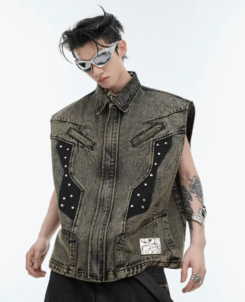 Edgy Sleeveless Jacket for Men